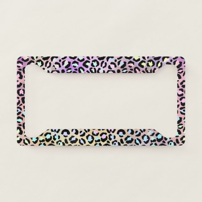 The Iridescent Leopard Series Design 6 License Plate Frame (Front)