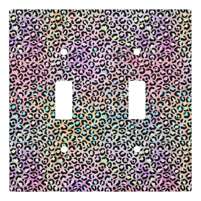 The Iridescent Leopard Series Design 6 Light Switch Cover (Front)