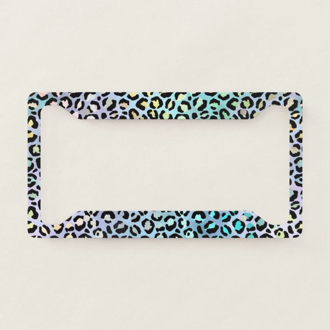 The Iridescent Leopard Series Design 8 License Plate Frame (Front)
