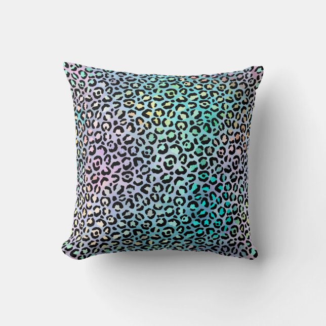 The Iridescent Leopard Series Design 8 Throw Pillow (Front)