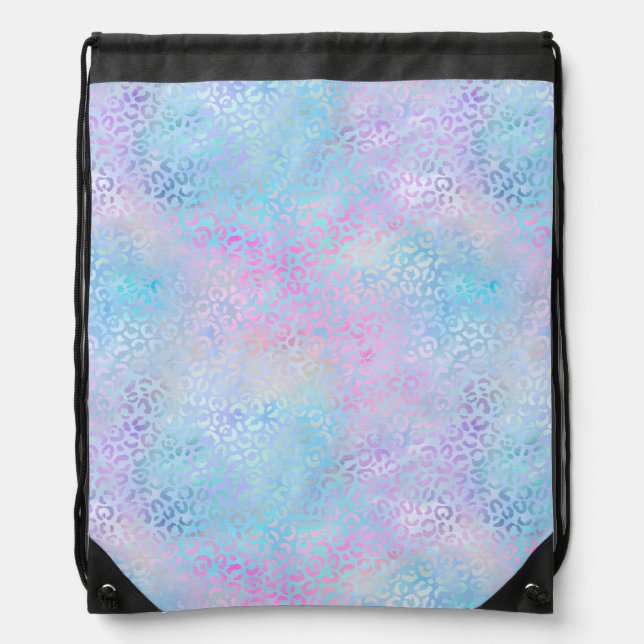 The Iridescent Leopard Series Design 9 Drawstring Bag (Front)
