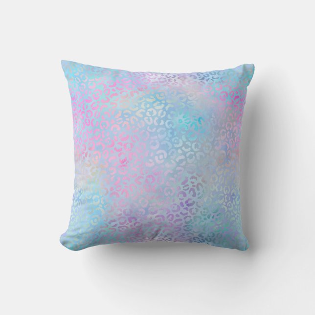 The Iridescent Leopard Series Design 9 Throw Pillow (Front)