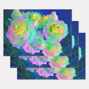 The Iridescent Pearly Roses Wrapping Paper Sheets