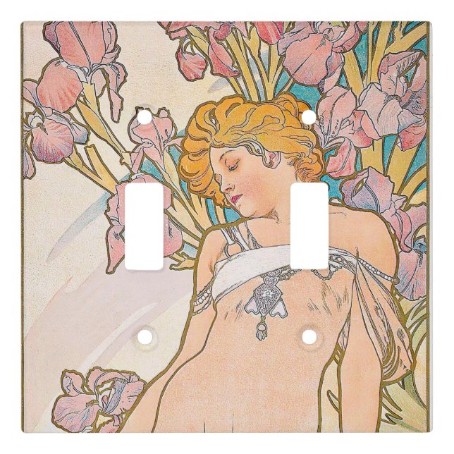 The Iris (1897) by Alphonse Mucha  Light Switch Cover (Front)