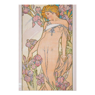 The Iris (1897) by Alphonse Mucha Poster