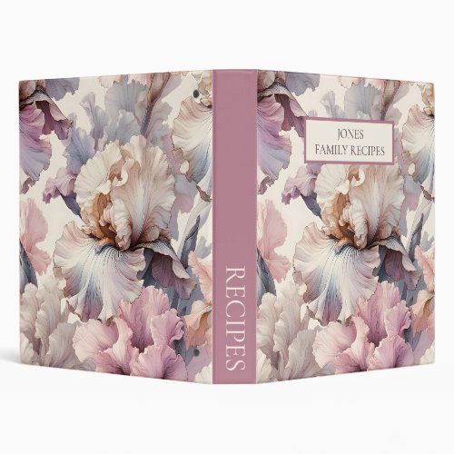 The Iris Ballet Blush Floral Family Recipes 3 Ring Binder