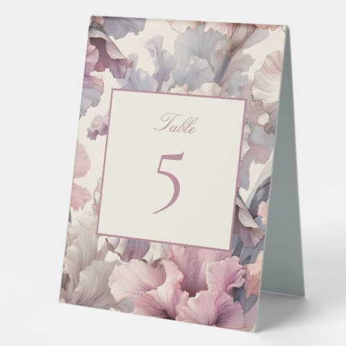 The Iris Ballet Blush Floral Table Number Sign