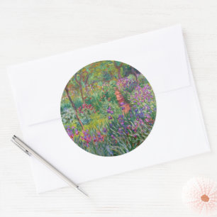 The Iris Garden At Giverny By Claude Monet Classic Round Sticker