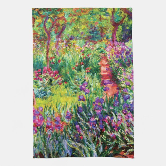 The Iris Garden at Giverny by Claude Monet Kitchen Towel (Vertical)