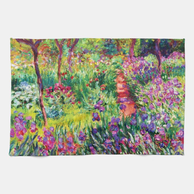 The Iris Garden at Giverny by Claude Monet Kitchen Towel (Horizontal)