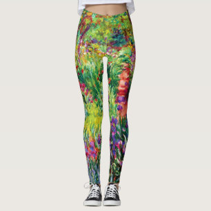 The Iris Garden at Giverny by Claude Monet Leggings