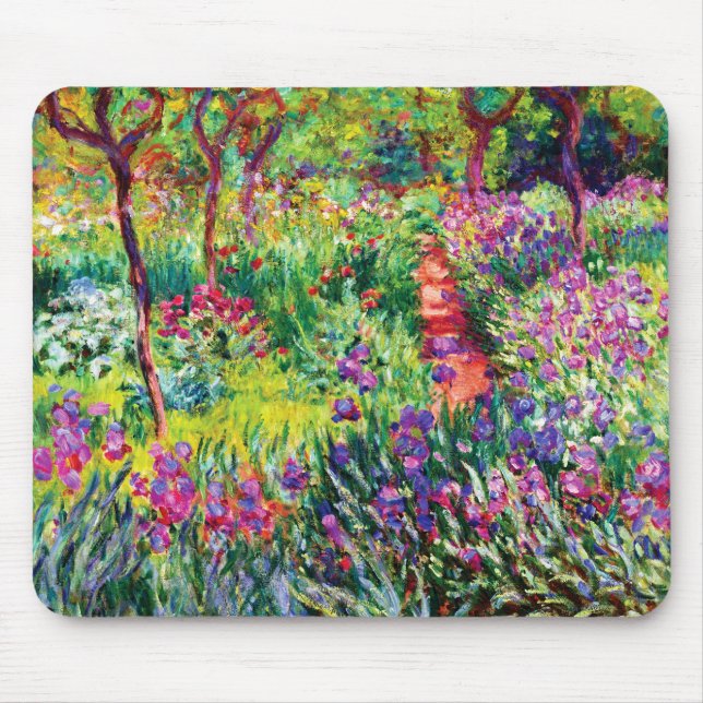 The Iris Garden at Giverny by Claude Monet Mouse Pad (Front)