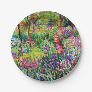 The Iris Garden at Giverny by Claude Monet Paper Plates