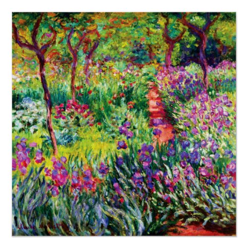 The Iris Garden at Giverny by Claude Monet Poster