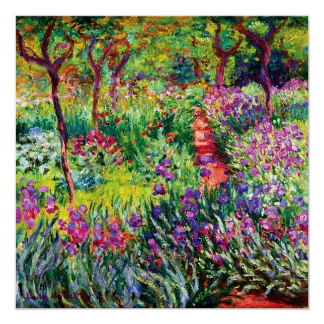 The Iris Garden at Giverny by Claude Monet Poster (Front)