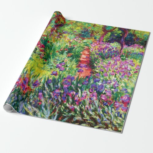 The Iris Garden at Giverny by Claude Monet   Wrapping Paper