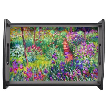 The Iris Garden At Giverny Monet Fine Art Serving Tray by monetart at Zazzle