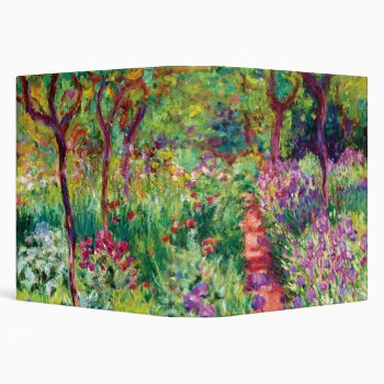 The Iris Garden By Claude Monet  3 Ring Binder by colorfulworld at Zazzle