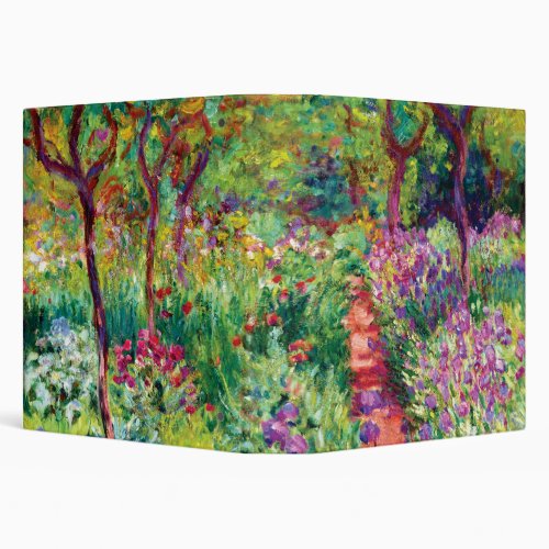 The Iris Garden by Claude Monet  3 Ring Binder