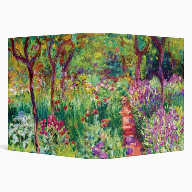 The Iris Garden by Claude Monet  3 Ring Binder (Background)