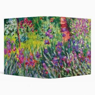 The Iris Garden by Claude Monet 3 Ring Binder