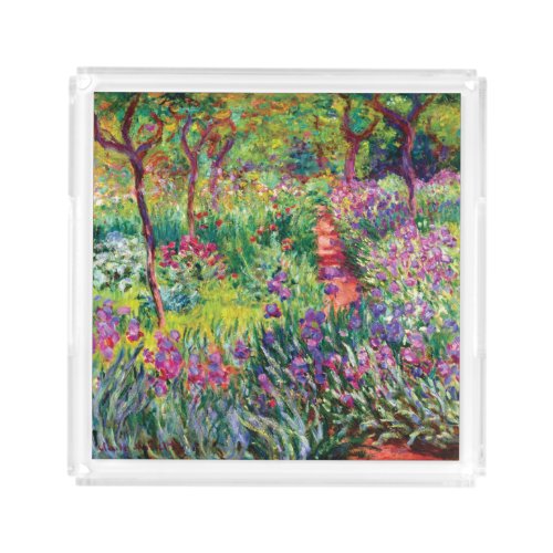 The Iris Garden by Claude Monet Acrylic Tray