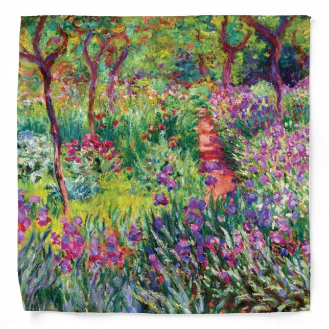 The Iris Garden by Claude Monet Bandana (Front)