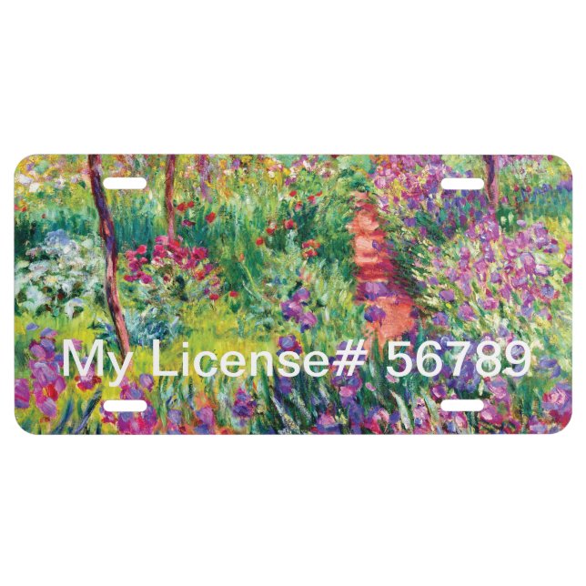 The Iris Garden by Claude Monet License Plate (Front)