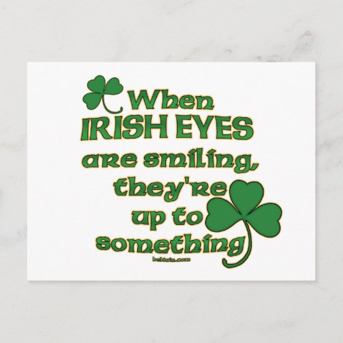 The Irish Eyes Joke on fun Irish Post Cards