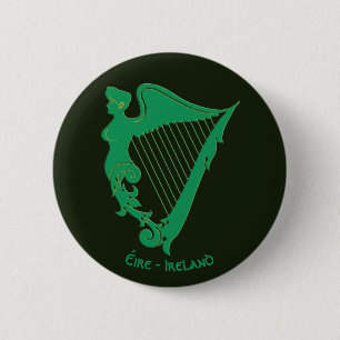The Irish harp - a symbol of Ireland Button