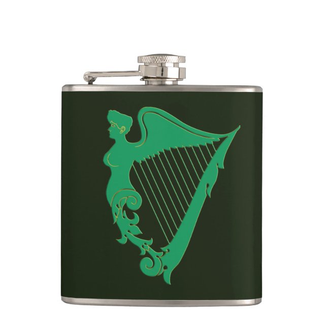 The Irish harp - a symbol of Ireland Flask (Front)
