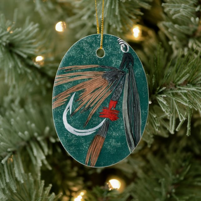 The "Iron Blue Dun" wet fly Christmas Ornament (Tree)