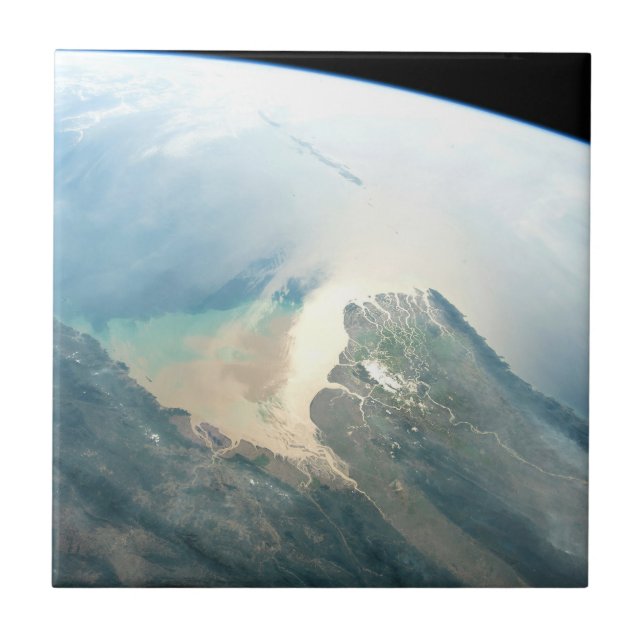 The Irrawaddy River Delta In Burma (Myanmar). Ceramic Tile (Front)