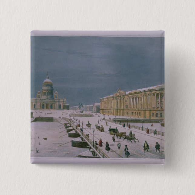 The Isaac Cathedral and the Senate Square Pinback Button (Front)