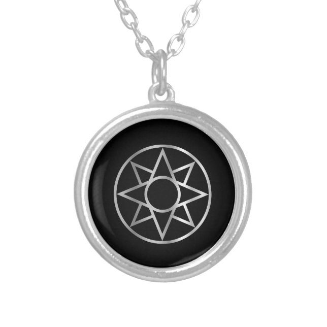 The Ishtar star Mesopotamian Silver Plated Necklace (Front)