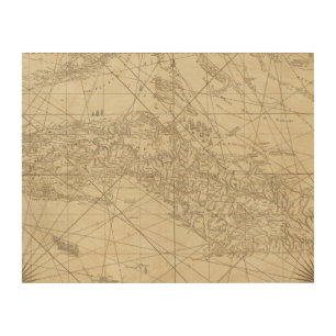 The Island of Cuba with part of the Bahama Banks Wood Wall Decor