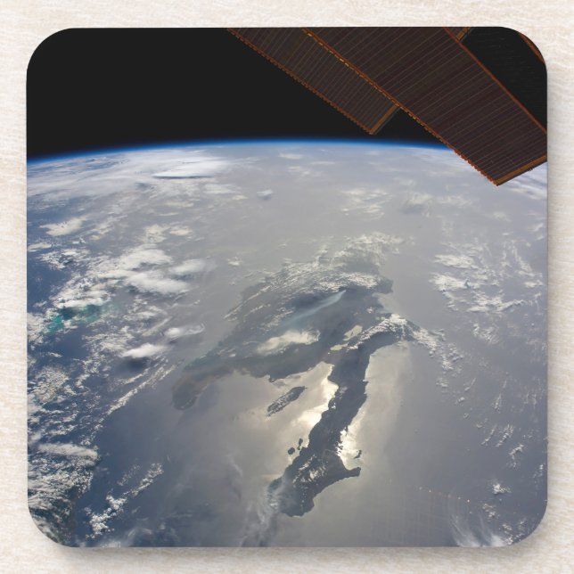 The Island Of Hispaniola With Sunglin Beverage Coaster (Front)