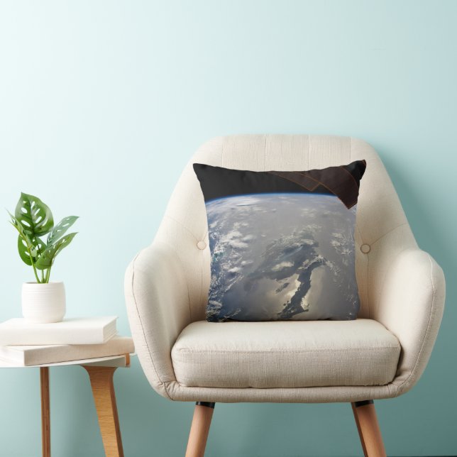 The Island Of Hispaniola With Sunglin Throw Pillow (Chair)