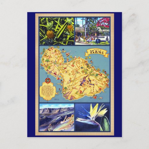 The Island of Maui Hawaii Postcard