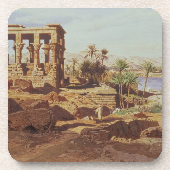 The Island of Philae, 1866 (w/c) Beverage Coaster (Front)