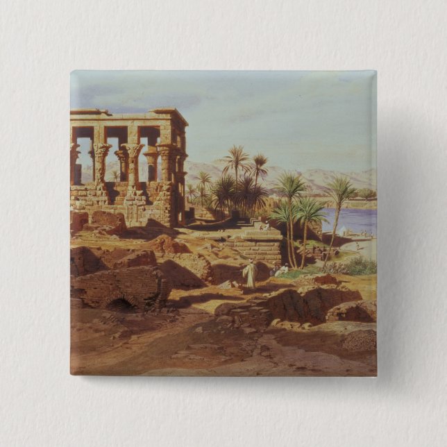 The Island of Philae, 1866 (w/c) Button (Front)