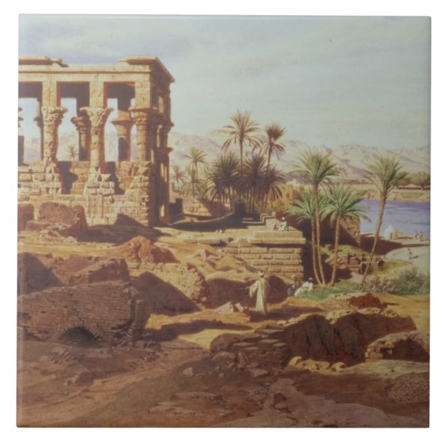 The Island of Philae, 1866 (w/c) Ceramic Tile (Front)