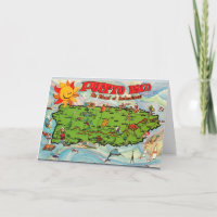 The Island of Puerto Rico Greeting Card