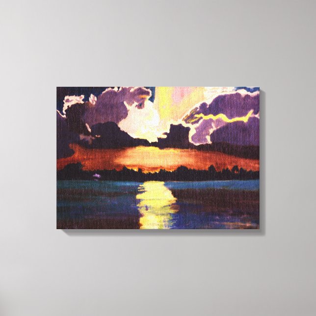 THE ISLAND SUNSET canvas painting (Front)