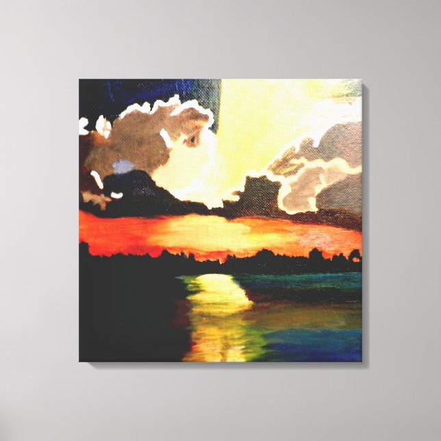 THE ISLAND SUNSET canvas painting Print (Front)