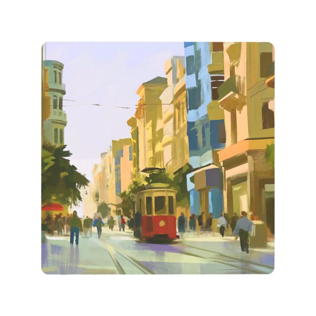 The Istanbul nostalgic tramway Metal Print (Front)