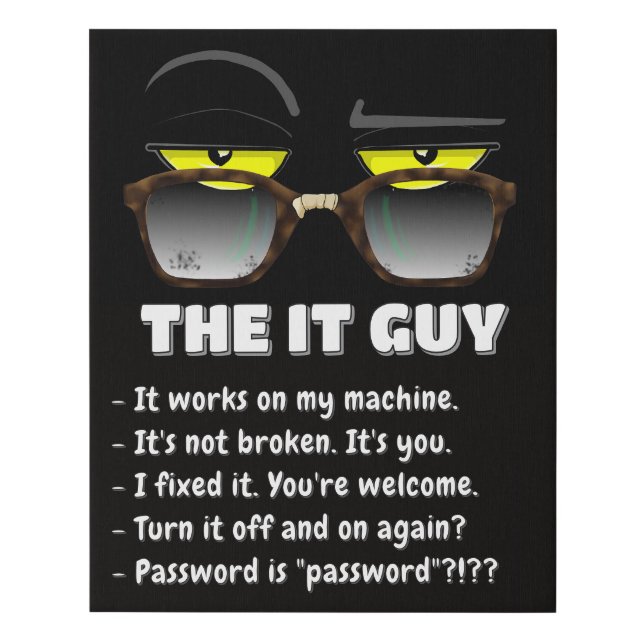 The IT Guy – Funny Office Cat Canvas Print (Front)