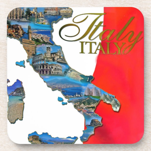 The Italian "Boot" Beverage Coaster (Front)