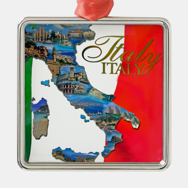 The Italian "Boot" Metal Ornament (Front)