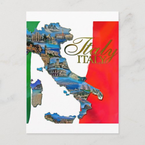 The Italian Boot Postcard